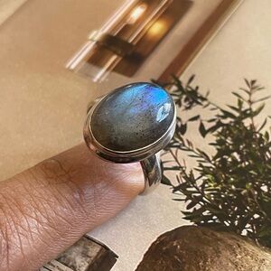 925 Sterling Silver Labradorite Ring! US:9